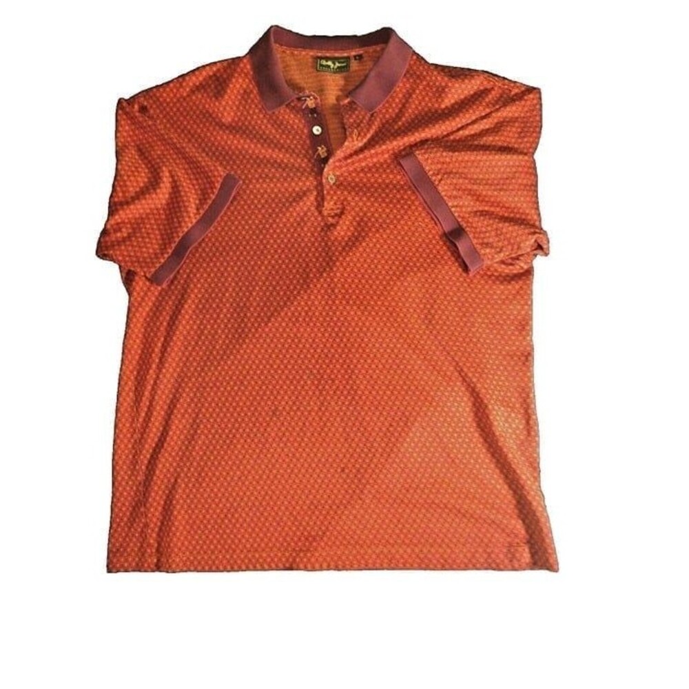 VTG 90'S BOBBY JONES MEN'S Red Geometric GOLF POLO SZ L
